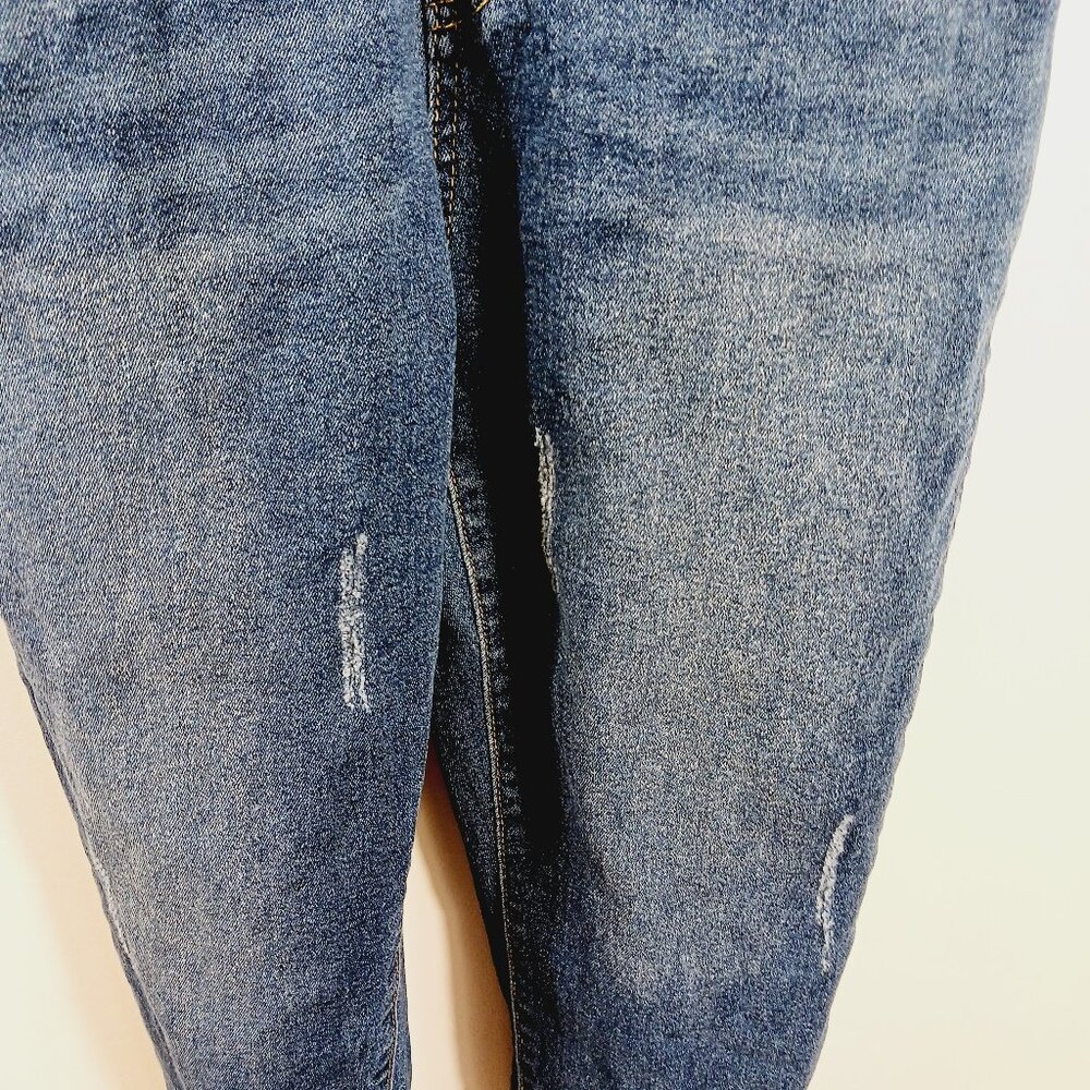 SHEIN, Denim Overalls, Size Medium, Slightly Distressed, Crop - Ankle - Picture 9 of 15